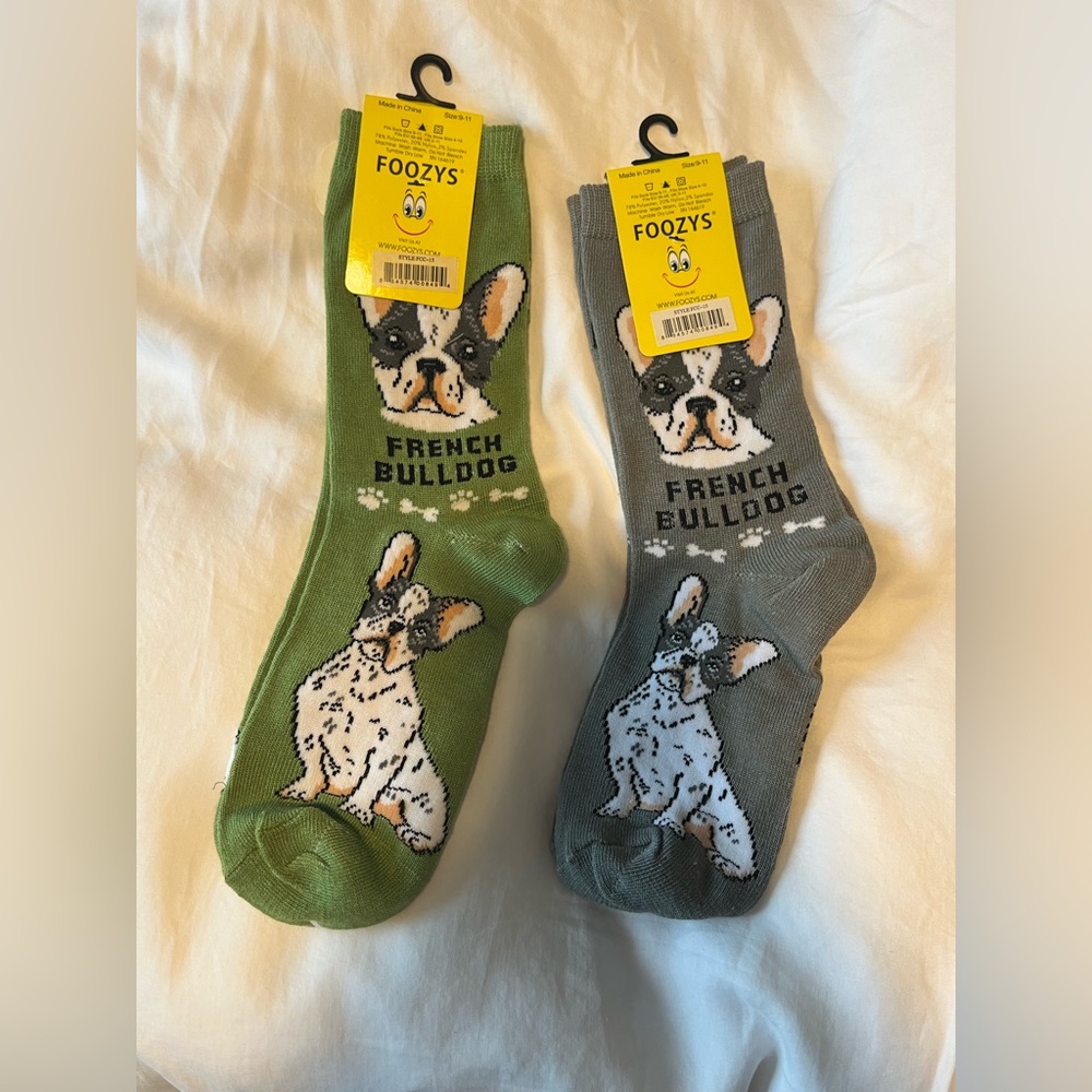 French bull dog crew socks